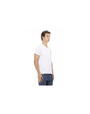 Short Sleeve V-Neck T-Shirt with Chest Print 2XL Men