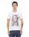 Short Sleeve T-shirt With V-neck - Front Print 3XL Men