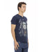 Front Print V-neck T-shirt M Men