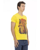 Front Print V-Neck Short Sleeve T-Shirt L Men