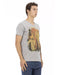 Front Print Short Sleeve V-Neck T-Shirt S Men