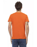 Front Print Short Sleeve V-Neck T-Shirt XL Men