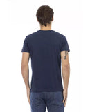 Short Sleeve T-shirt with V-neck and Front Print 3XL Men