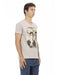 Front Print Short Sleeve V-Neck T-Shirt L Men