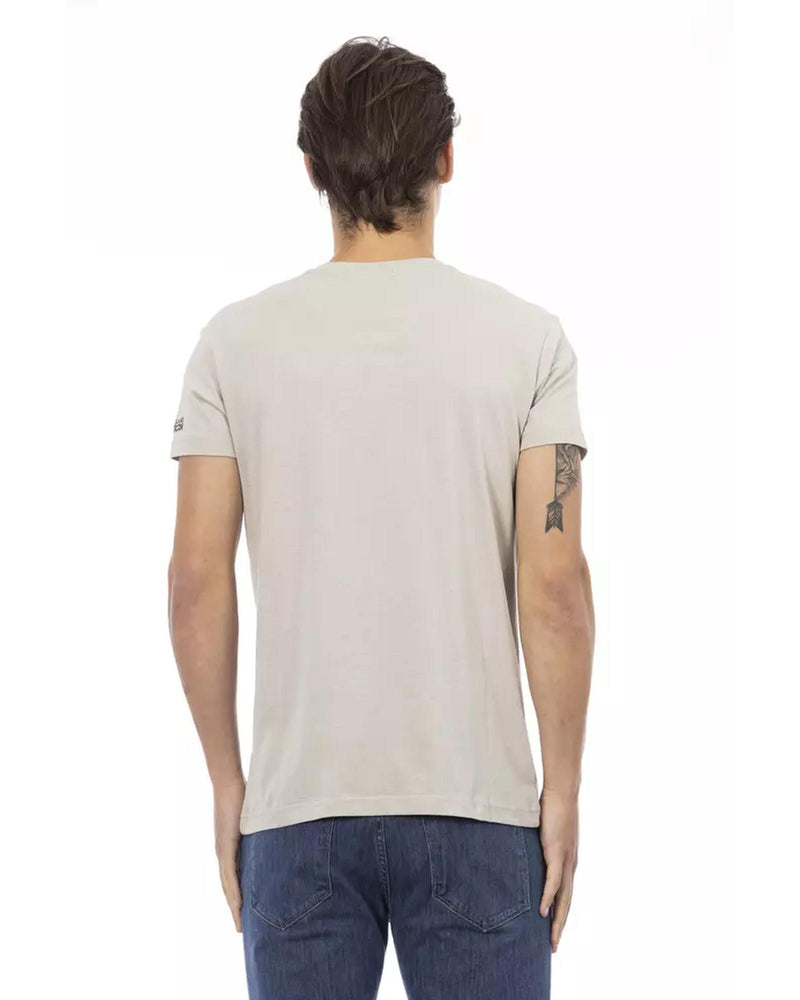 Front Print Short Sleeve V-Neck T-Shirt S Men