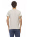 Short Sleeve V-Neck T-shirt with Front Print 3XL Men