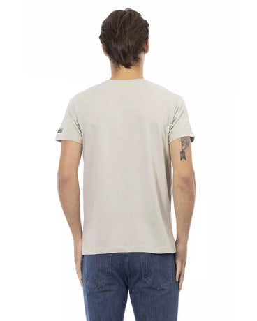 Short Sleeve V-Neck T-shirt with Front Print M Men