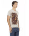 Short Sleeve V-Neck T-shirt with Front Print 2XL Men