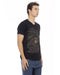 Front Print Short Sleeve V-neck T-shirt L Men