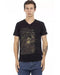 Front Print Short Sleeve V-neck T-shirt M Men