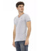 Short Sleeve T-shirt with V-neck and Print M Men