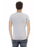 Short Sleeve T-shirt with V-neck and Print XL Men