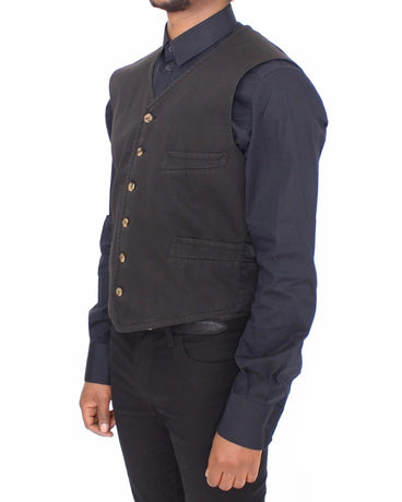 Dress Vest with Adjustable Strap and Logo Details 44 IT Men