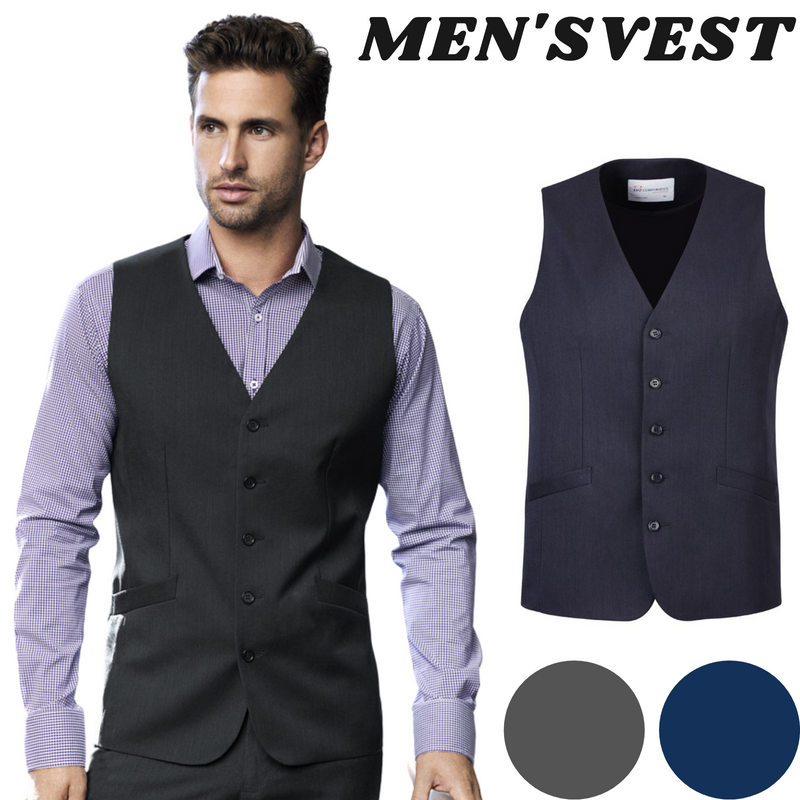 Mens Bamboo Blend Longline Vest Waistcoat w/ Stretch Business Forrnal Dress