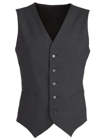 Mens Wool Blend Vest w/ Knitted Back Waistcoat Sleeveless Wool Blend - Charcoal - 107