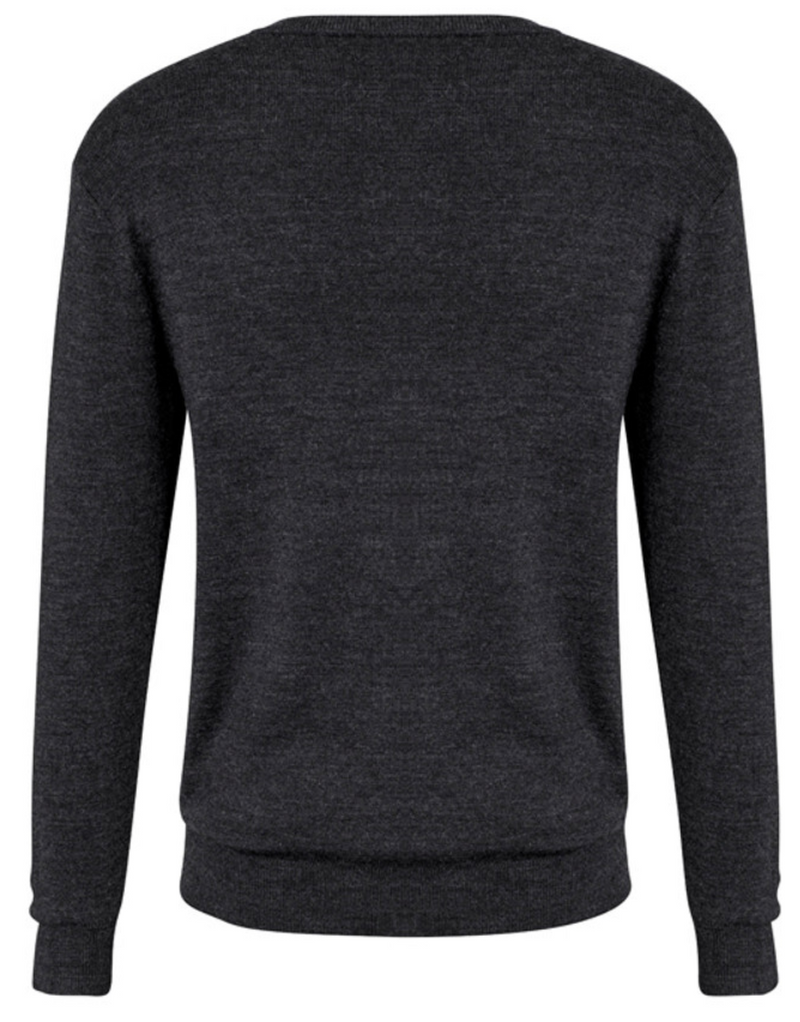 Mens Advatex Varesa Wool Pullover Jumper Cardigan V Neck - Charcoal - S