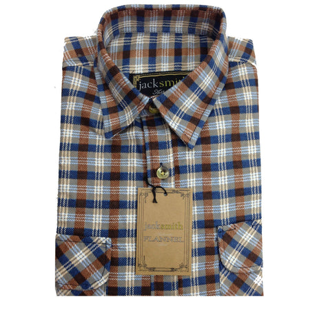 Mens FLANNELETTE SHIRT Check 100% COTTON Flannel Vintage Long Sleeve - 40 (Full Placket) - S