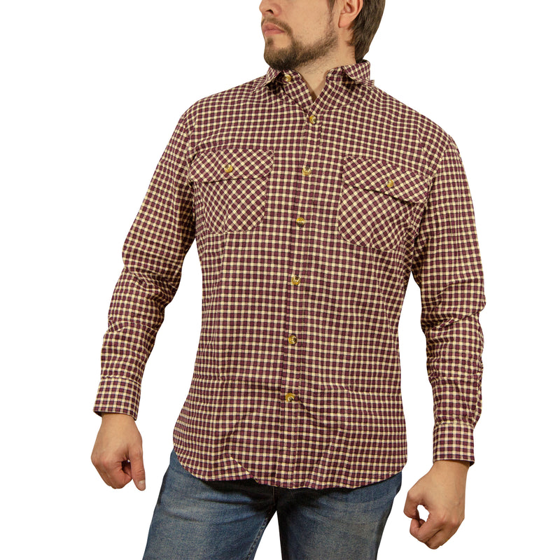 Mens FLANNELETTE SHIRT Check 100% COTTON Flannel Vintage Long Sleeve - 97 (Full Placket) - XXL