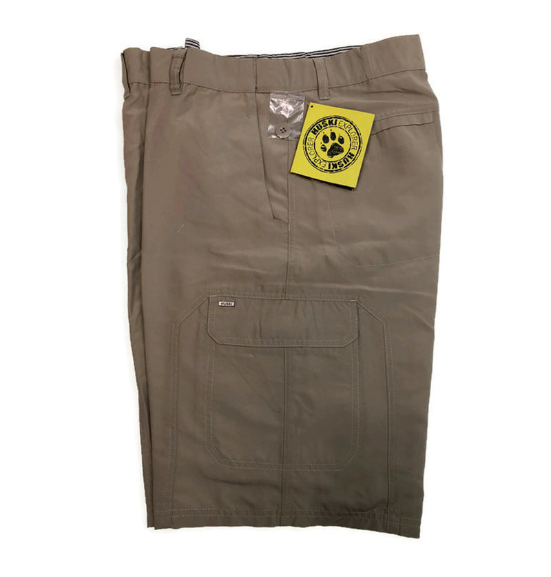 HUSKI Cargo Shorts Mens Cascade Microfibre Flexi Fit Short Army Military 515206 - Clay - 5XL (117cm Waist)