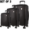 Milleni Hardshell 3-Piece Luggage Bag Travel Carry On Suitcase - Black