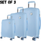 Milleni Hardshell 3-Piece Luggage Bag Travel Carry On Suitcase - Blue