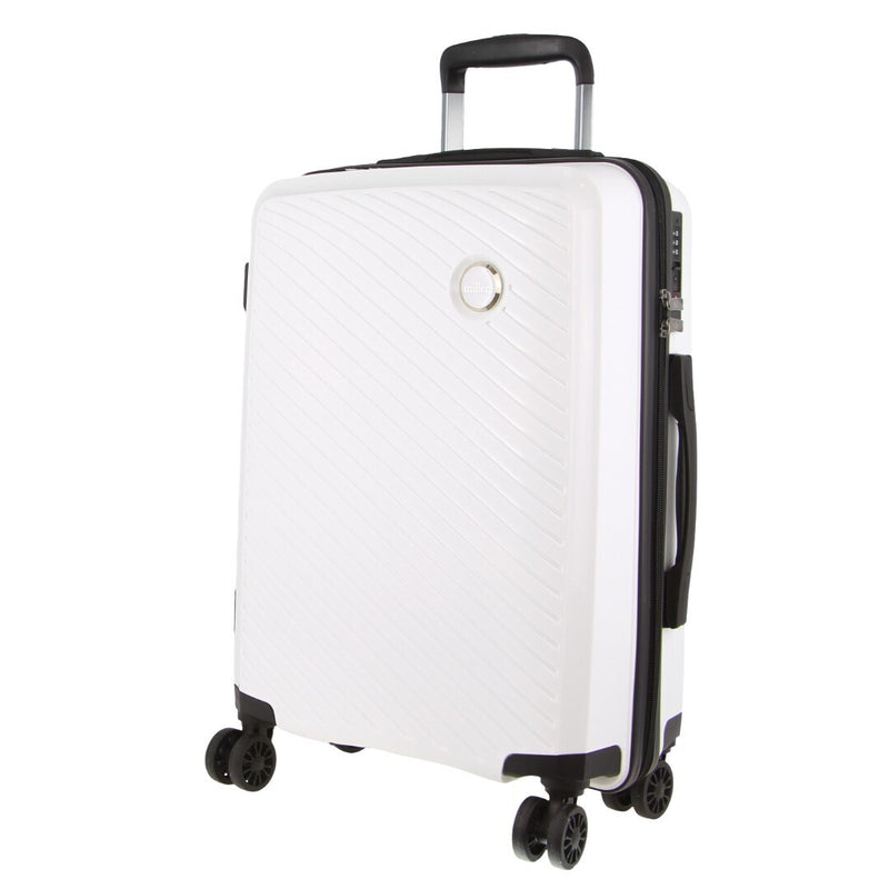 Milleni Hardshell Cabin Luggage Bag Travel Carry On Suitcase 54cm (39L) - White