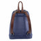 Milleni Women's Bag Italian Leather Soft Nappa Leather Backpack Travel - Indigo/Chestnut