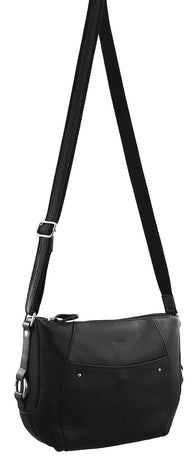 Milleni Cross Body Bag Soft Genuine Italian Leather - Black