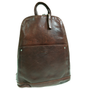 Milleni Ladies Genuine Italian Leather Backpack Bag Twin Zip - Chestnut