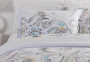 Queen Size White Paisley Quilt Cover Set (3PCS)