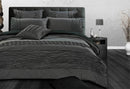 Super King Size Stone Grey Pintucking Quilt Cover Set (3PCS)