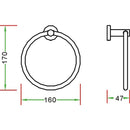 Classic Chrome Towel Bar Rail Ring Bathroom