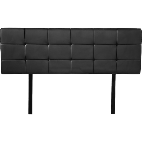 PU Leather Double Bed Deluxe Headboard Bedhead - Black