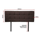 PU Leather Queen Bed Deluxe Headboard Bedhead - Brown