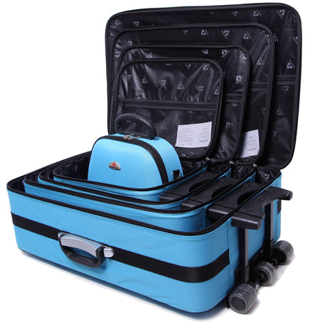 5pc Suitcase Trolley Travel Bag Luggage Set BLUE