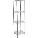 Modular Chrome Wire Storage Shelf 450 x 450 x 1800 Steel Shelving