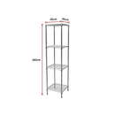 Modular Chrome Wire Storage Shelf 450 x 450 x 1800 Steel Shelving