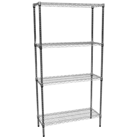 Modular Chrome Wire Storage Shelf 900 x 350 x 1800 Steel Shelving