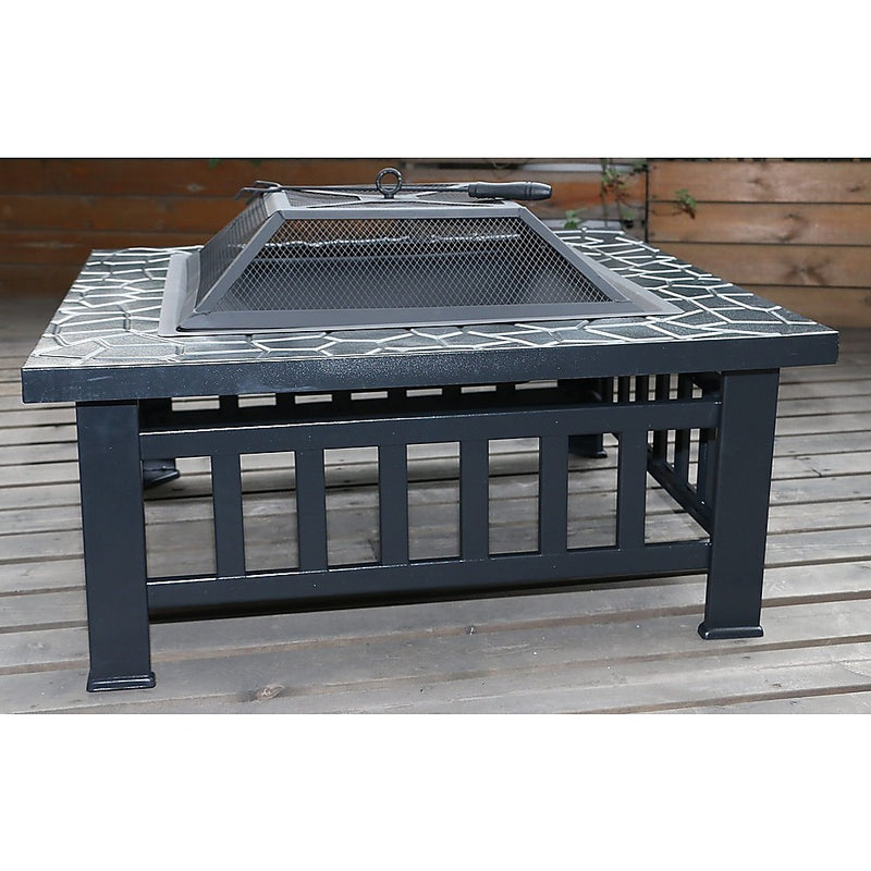 18" Square Metal Fire Pit Outdoor Heater