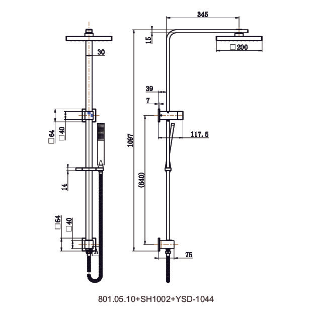 2-in-1 Massage Hand Shower & Head Tap Bathroom Mixer