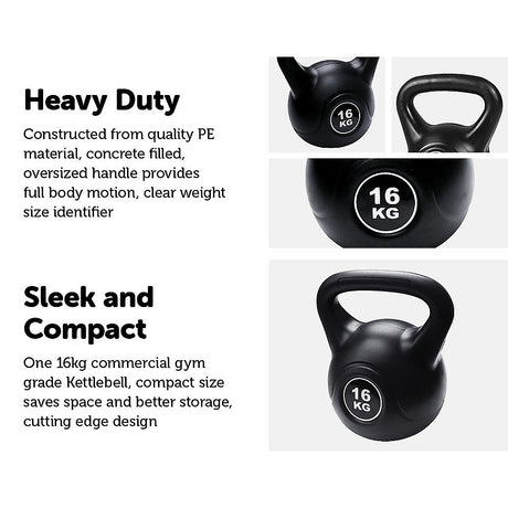 Kettle Bell 16KG Training Weight Fitness Gym Kettlebell