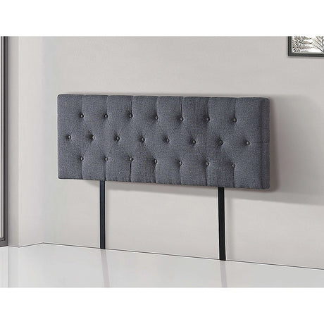 Linen Fabric Double Bed Deluxe Headboard Bedhead - Grey