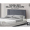 Linen Fabric Double Bed Deluxe Headboard Bedhead - Grey