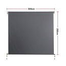 Retractable Straight Drop Roll Down Awning Garden Patio Screen 3.0X2.5M