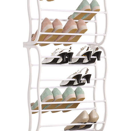 36 Pair Shoe Holder Organiser Over The Door Hanging Shelf Rack Storage Hook