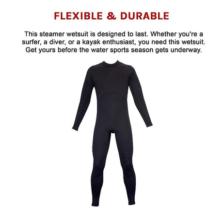 Mens Steamer Wetsuit Long Sleeve/Leg 3mm Neoprene Wet Suit - Extra Large