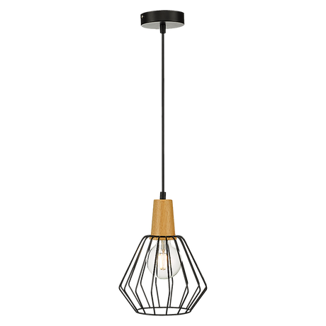 Wood Pendant Light Bar Black Lamp Kitchen Modern Ceiling Lighting