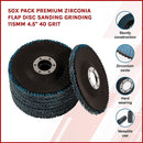 50x Pack Premium Zirconia Flap Disc Sanding Grinding 115mm 4.5" 40 Grit