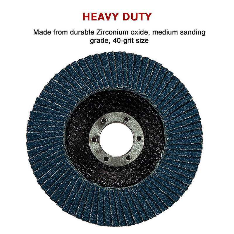 50x Pack Premium Zirconia Flap Disc Sanding Grinding 115mm 4.5" 40 Grit