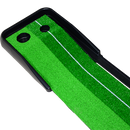 Indoor Practice Putting Green 2.5m Mat Inclined Ball Return Fake Grass 2 Holes